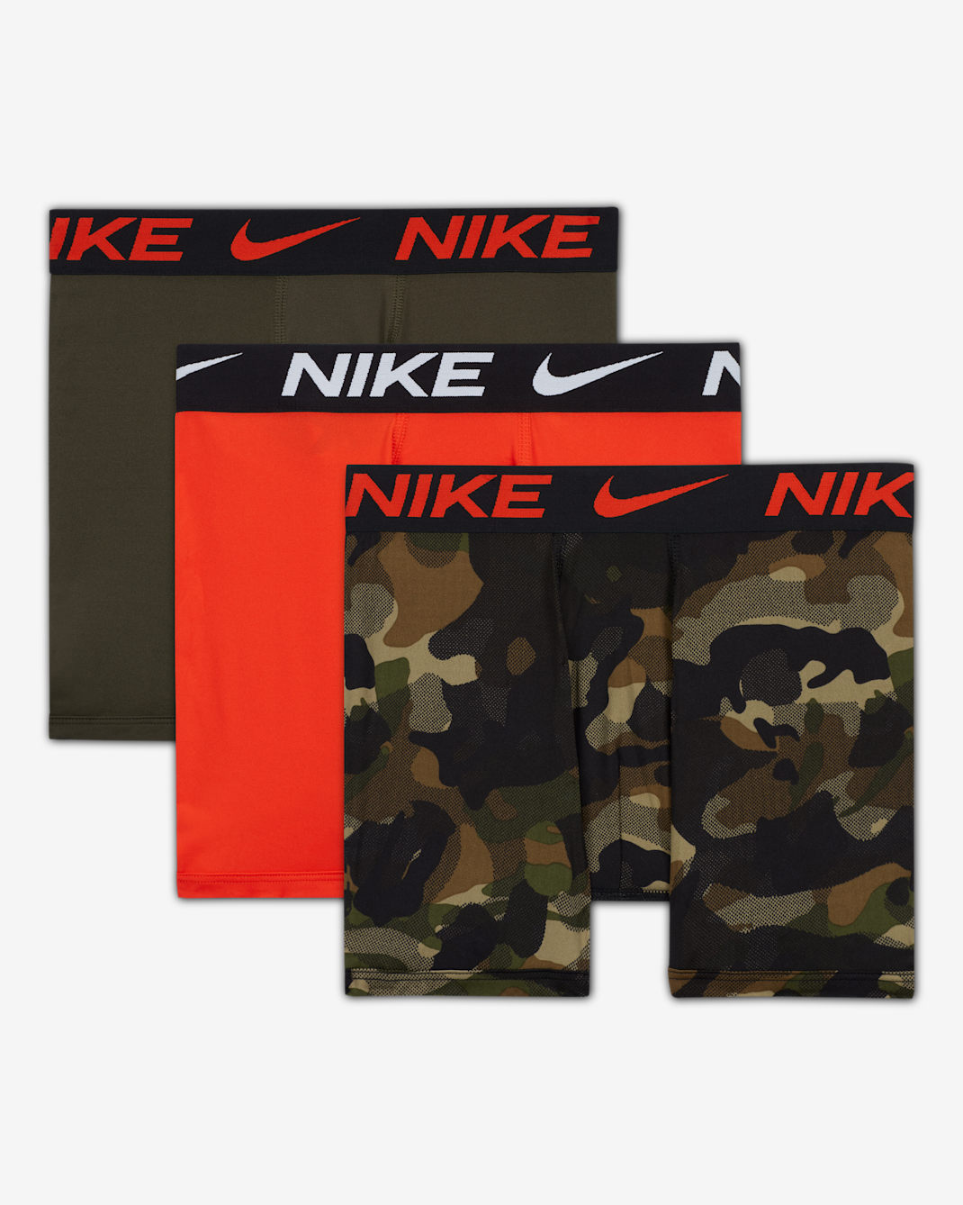 Ropa interior para niños talla grande Nike Micro Print Boxer Briefs (paquete de 3) - Multicolor