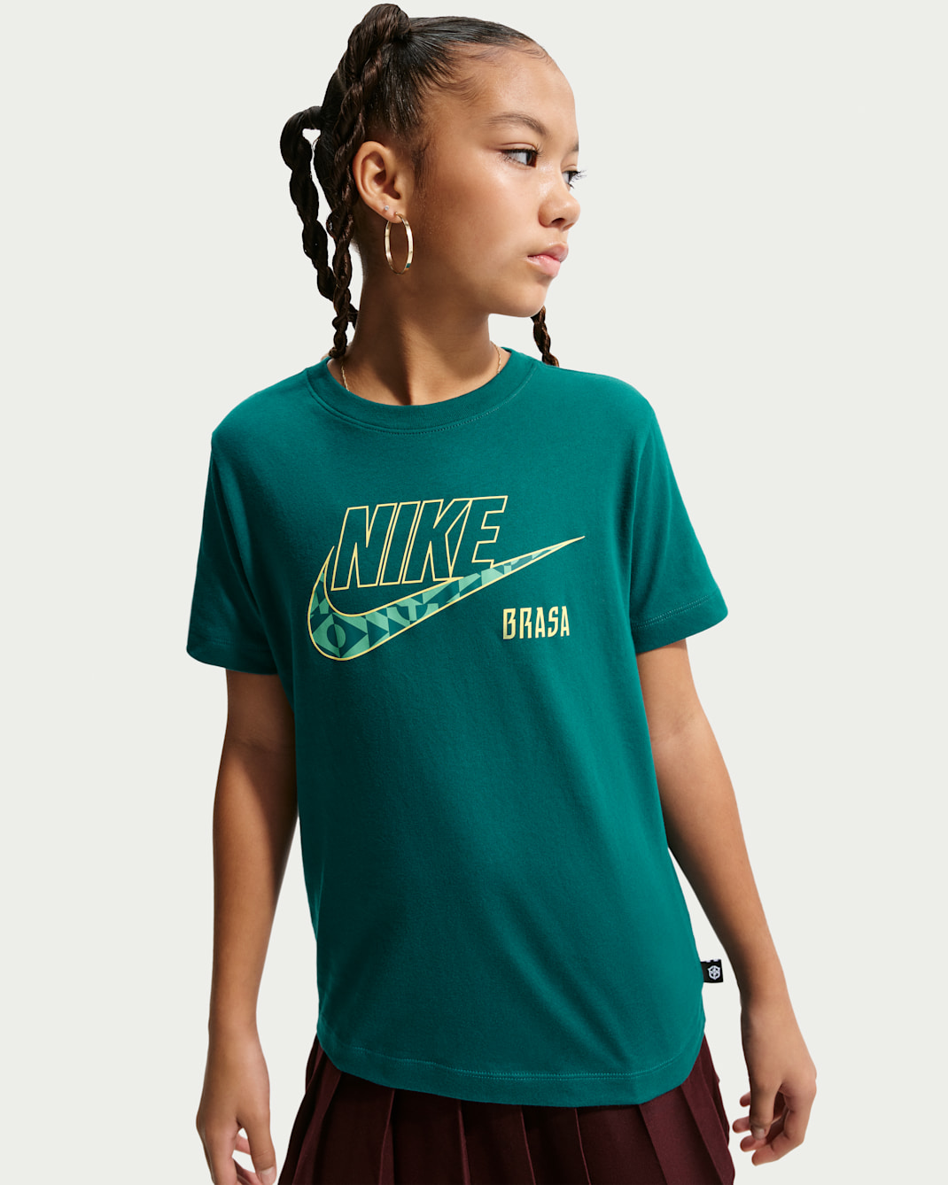 Brazil Big Kids' Nike Soccer T-Shirt - Geode Teal