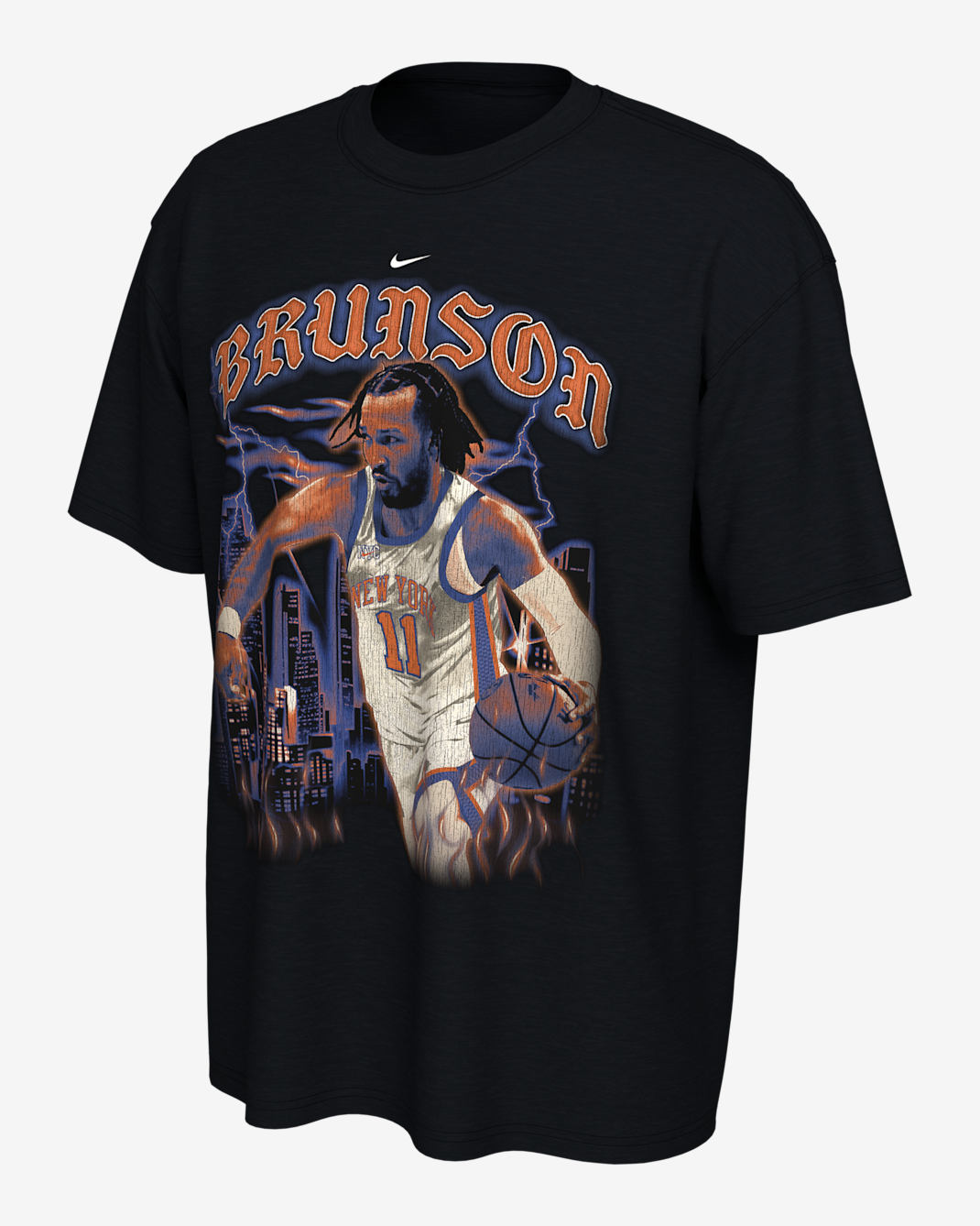 Playera Nike de la NBA Jalen Brunson New York Knicks City Edition - Negro