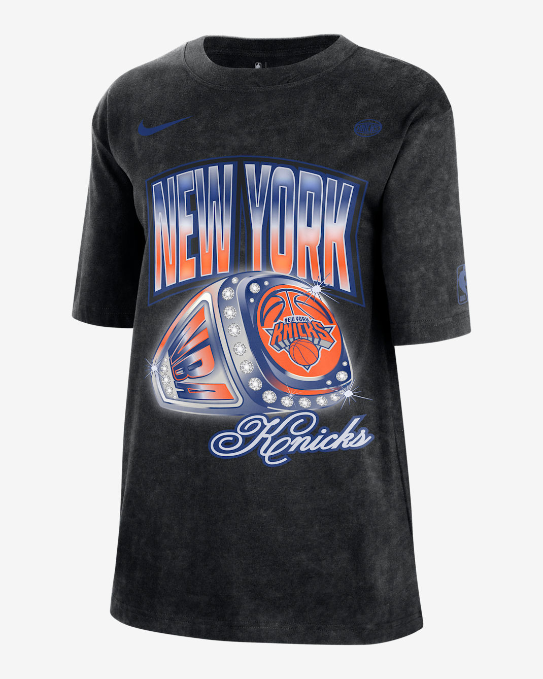 Playera Nike de la NBA para mujer New York Knicks Courtside - Negro
