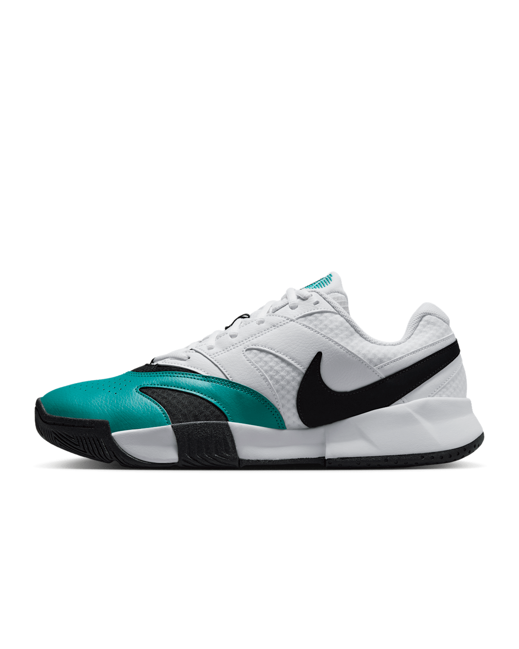 รองเท้าเทนนิสผู้ชาย NikeCourt Lite 4 - ขาว/Radiant Emerald/ดำ