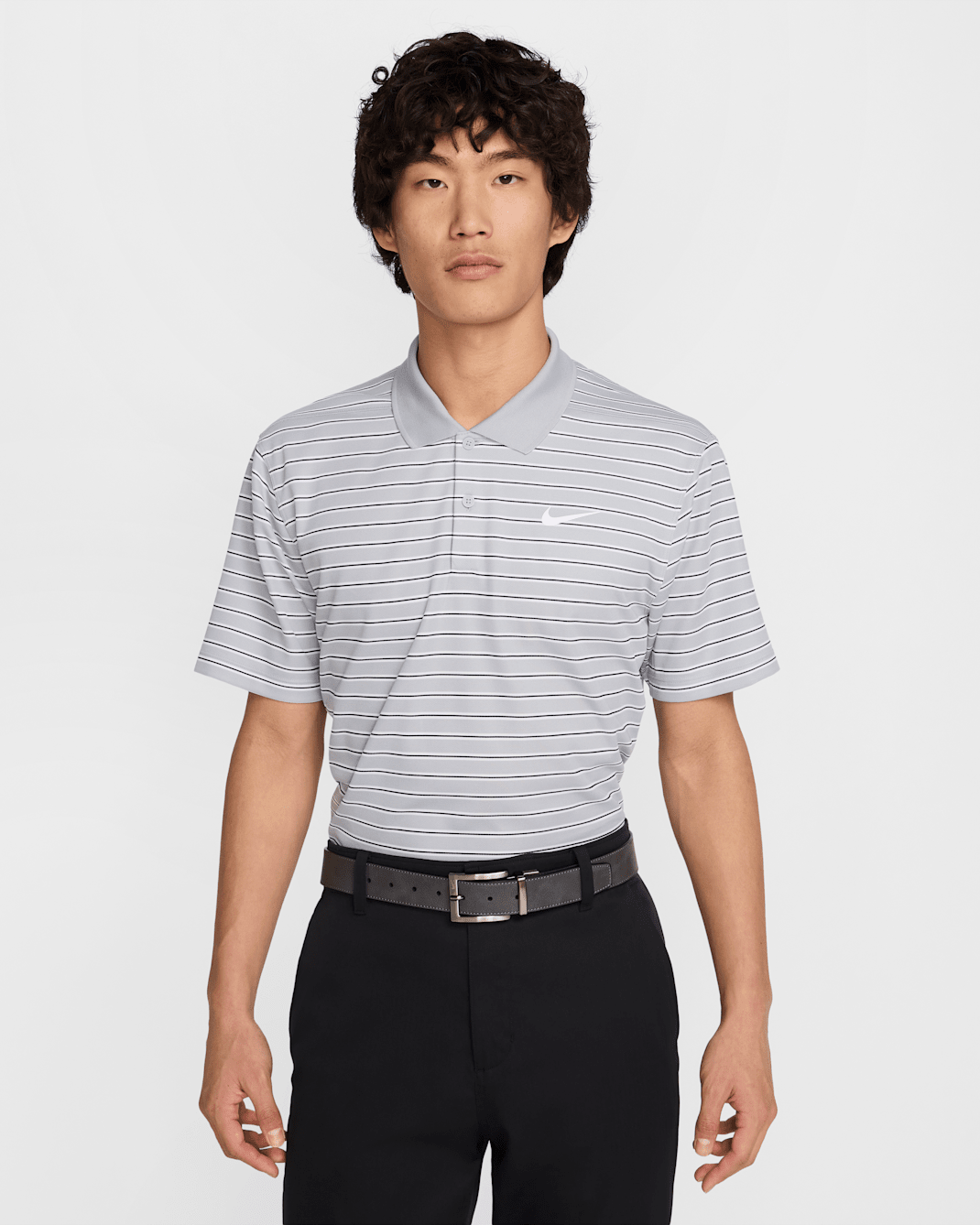 Nike Dri-FIT Victory Men's Striped Golf Polo - Wolf Grey/White