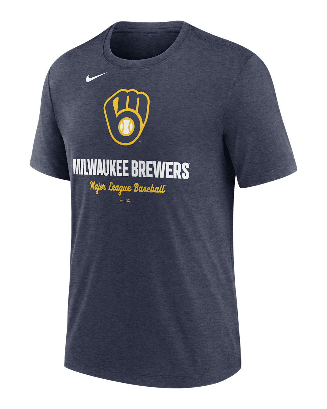 Milwaukee Brewers Logo Men's Nike MLB T-Shirt - Navy Heather