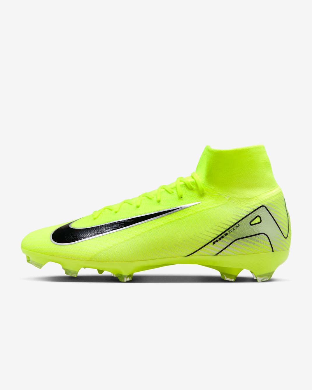 Chaussure de foot montante à crampons FG Nike Mercurial Superfly 10 Pro - Volt/Noir
