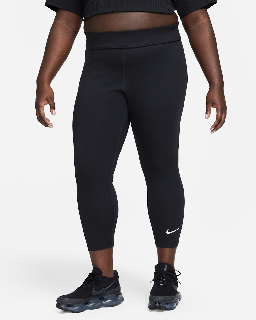 Nike Sportswear Classic leggings i 7/8 lengde med høyt liv til dame (Plus Size) - Svart/Sail