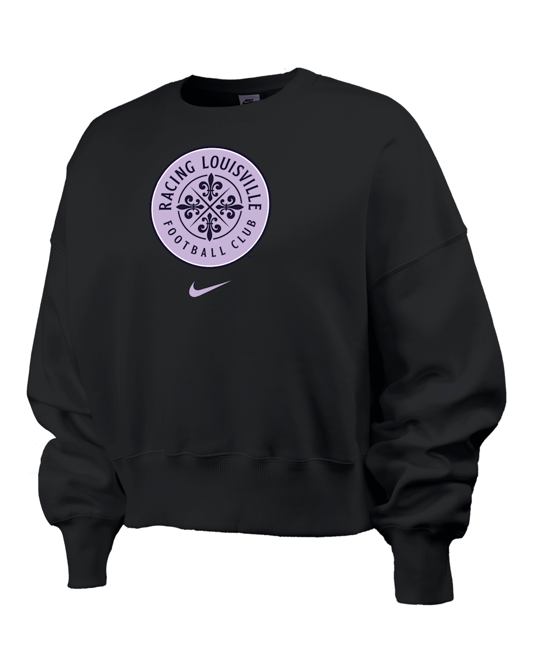 Sudadera de cuello redondo Nike de la NWSL para mujer Racing Louisville FC Phoenix Fleece - Negro