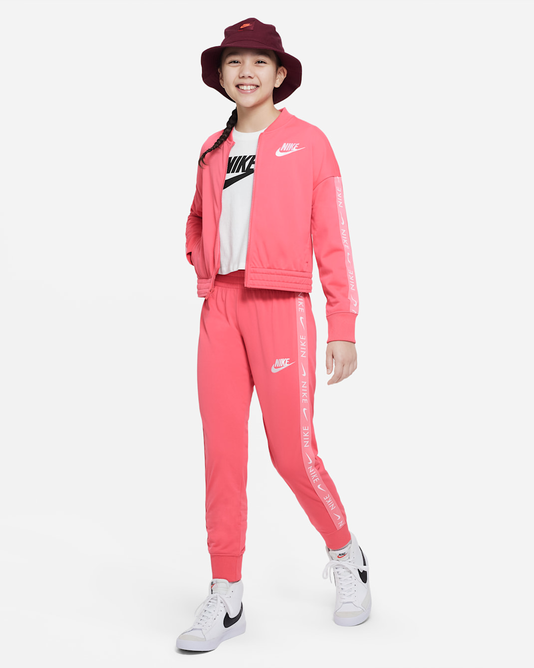 Nike Sportswear Older Kids' Tracksuit - Sea Coral/Coral Chalk/White/White