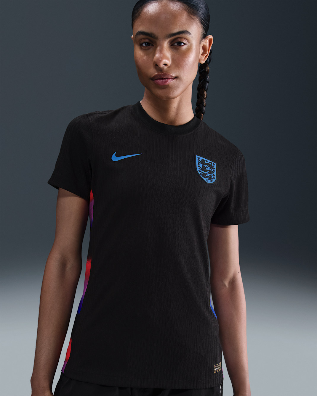 England 2025 Match Away (Frauenteam) Nike Dri-FIT ADV Authentic Fußballtrikot (Damen) - Schwarz/Light Photo Blue