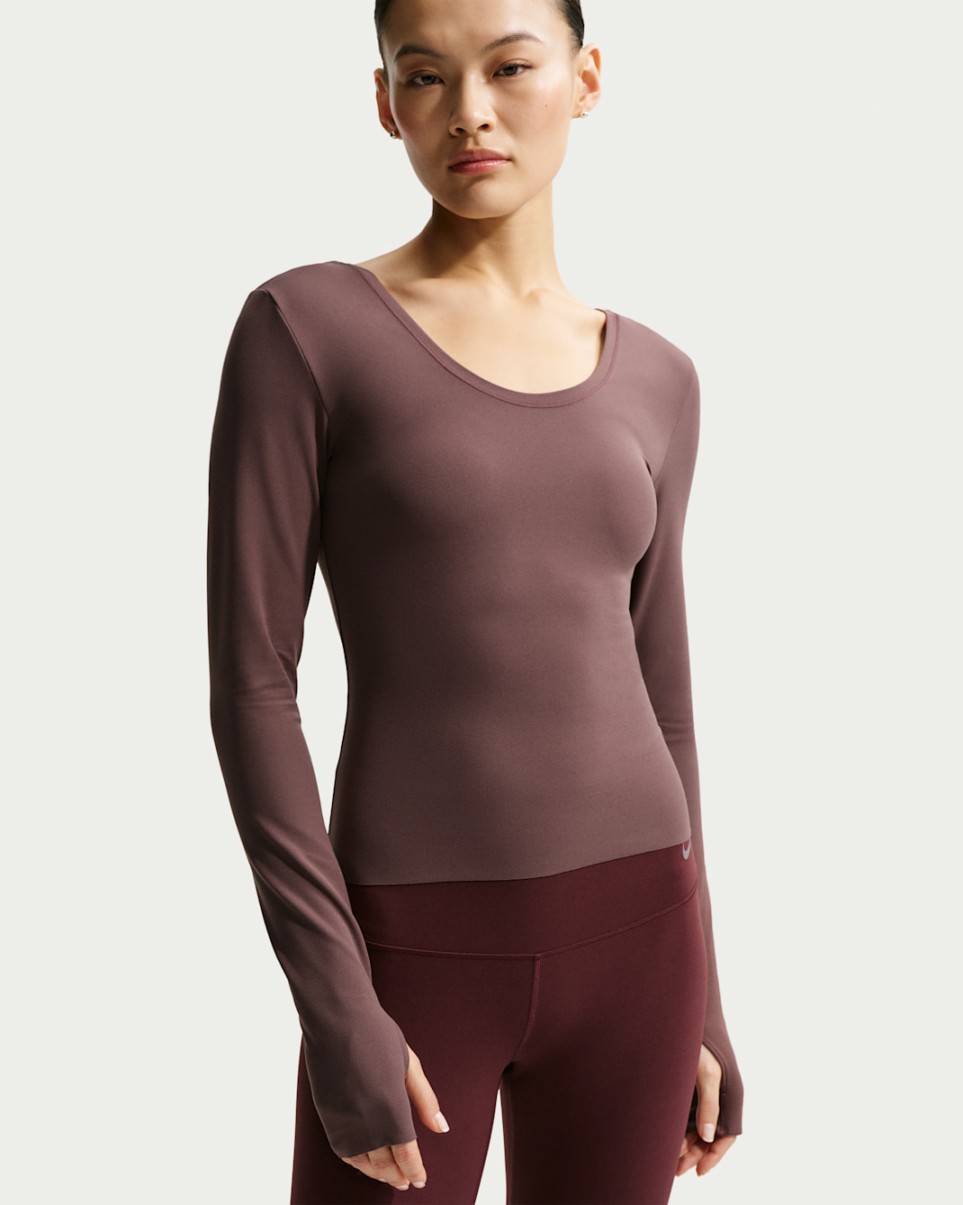 Nike Zenvy Dri-FIT Longsleeve für Damen - Tattoo/Weiß