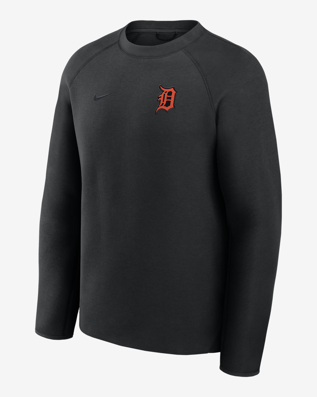 Detroit Tigers Tech Fleece Men's Nike MLB Pullover Crew - Black