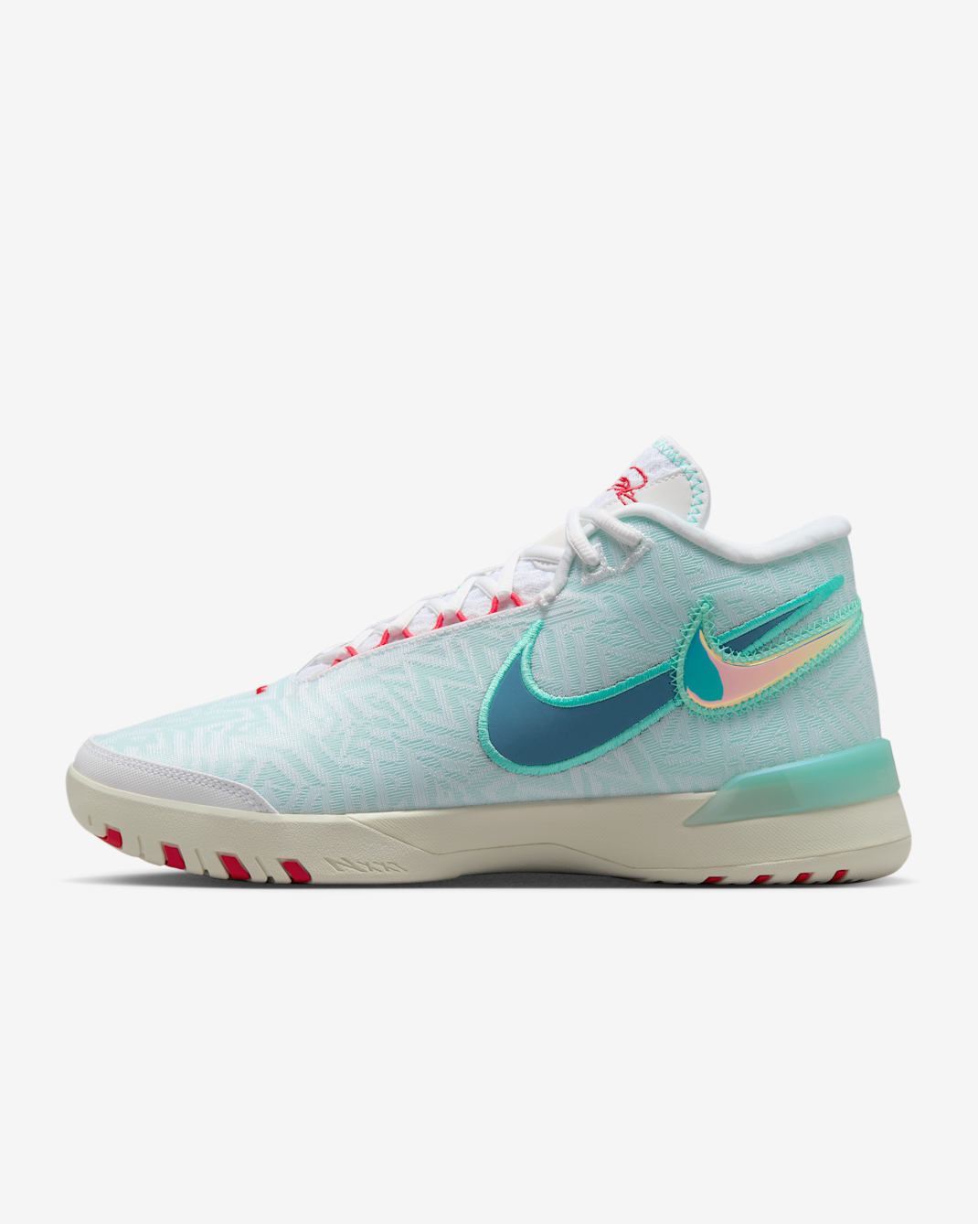 르브론 NXXT 제니서스 EP 농구화 - 화이트/오로라 그린/사이렌 레드/에게안 스톰