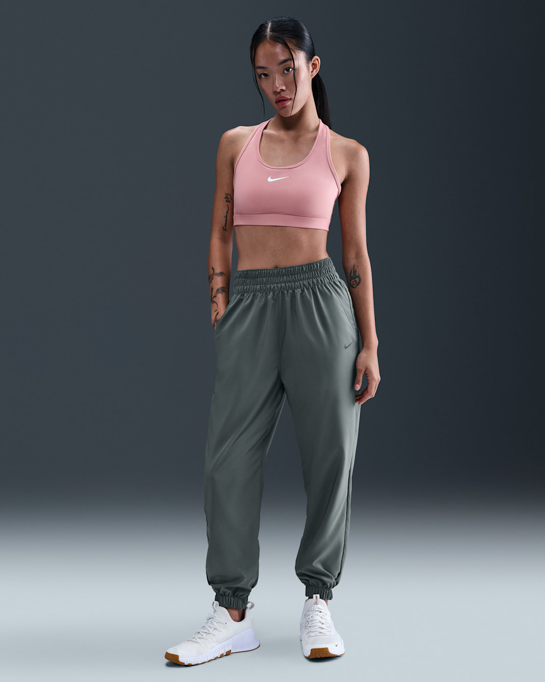 Nike One 女款 Dri-FIT 高腰九分運動褲 - Iron Grey/黑色