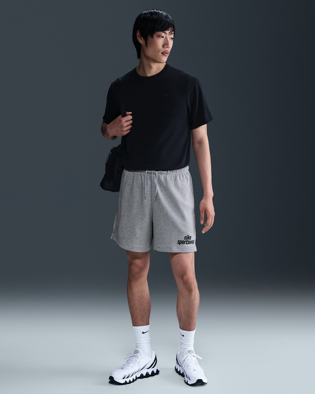 Nike Club Men's French Terry Flow Shorts - Dark Grey Heather/Light Smoke Grey/Black