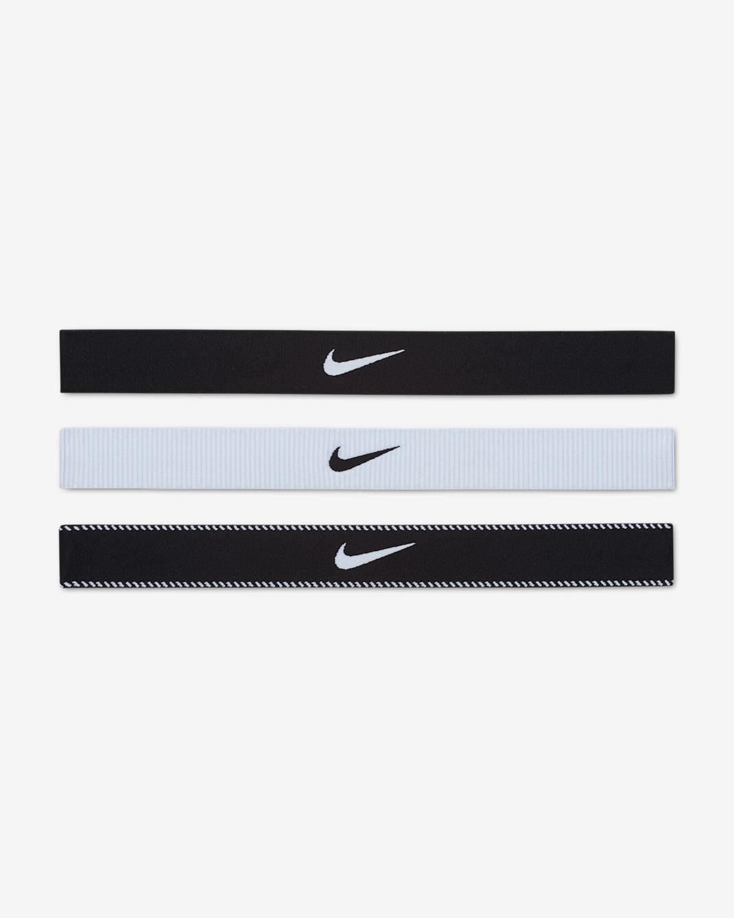 나이키 플렉스 와이드 헤드밴드(3팩) - 블랙/화이트/블랙
