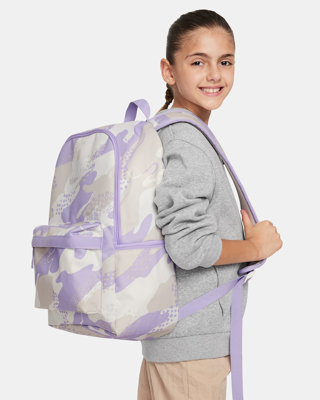 Nike Heritage Kids' Backpack (25L) - Smoke Grey/Photon Dust/Dark Smoke Grey