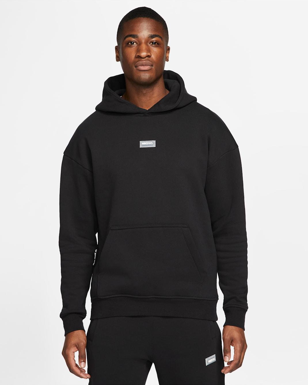 Nike F.C. Men's Fleece Pullover Football Hoodie - Black/Black/Clear