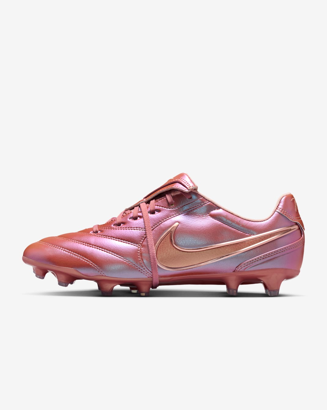 Nike Tiempo Ligera Pro LE Firm-Ground Low-Top Soccer Cleats - Metallic Red Bronze/Metallic Rose Gold