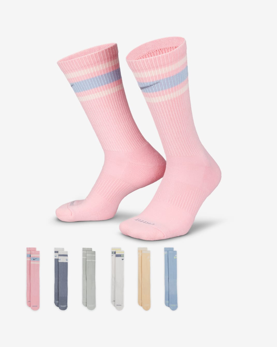 Nike Everyday Plus Cushioned Crew Socks (6 Pairs) - Multi-Colour
