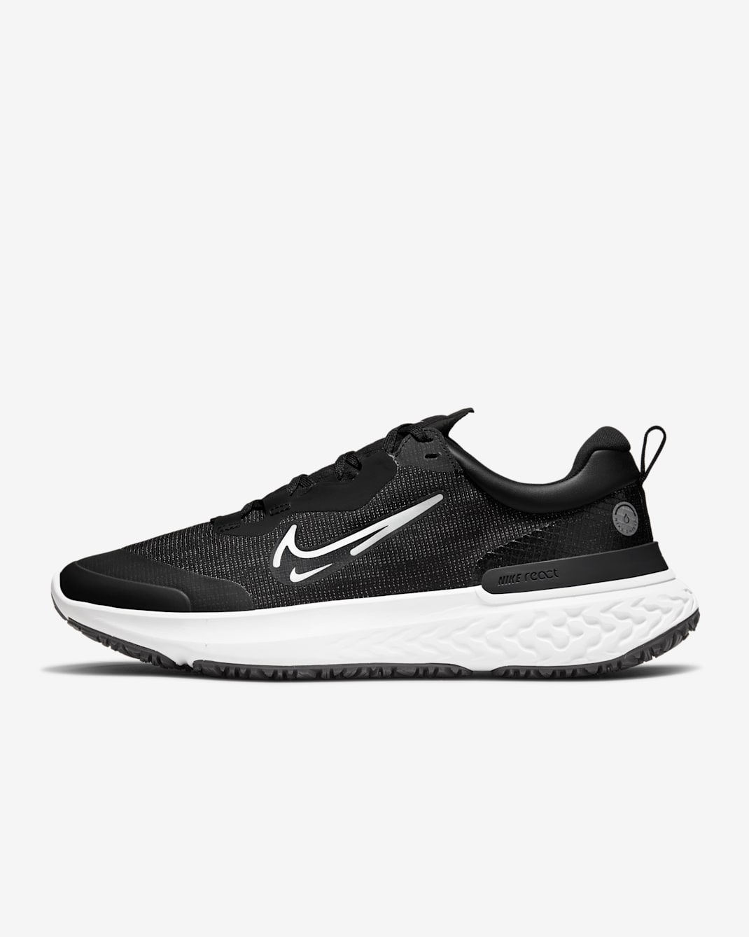 Nike React Miler 2 Shield wetterfester Straßenlaufschuh für Herren - Schwarz/Off Noir/Light Smoke Grey/Platinum Tint