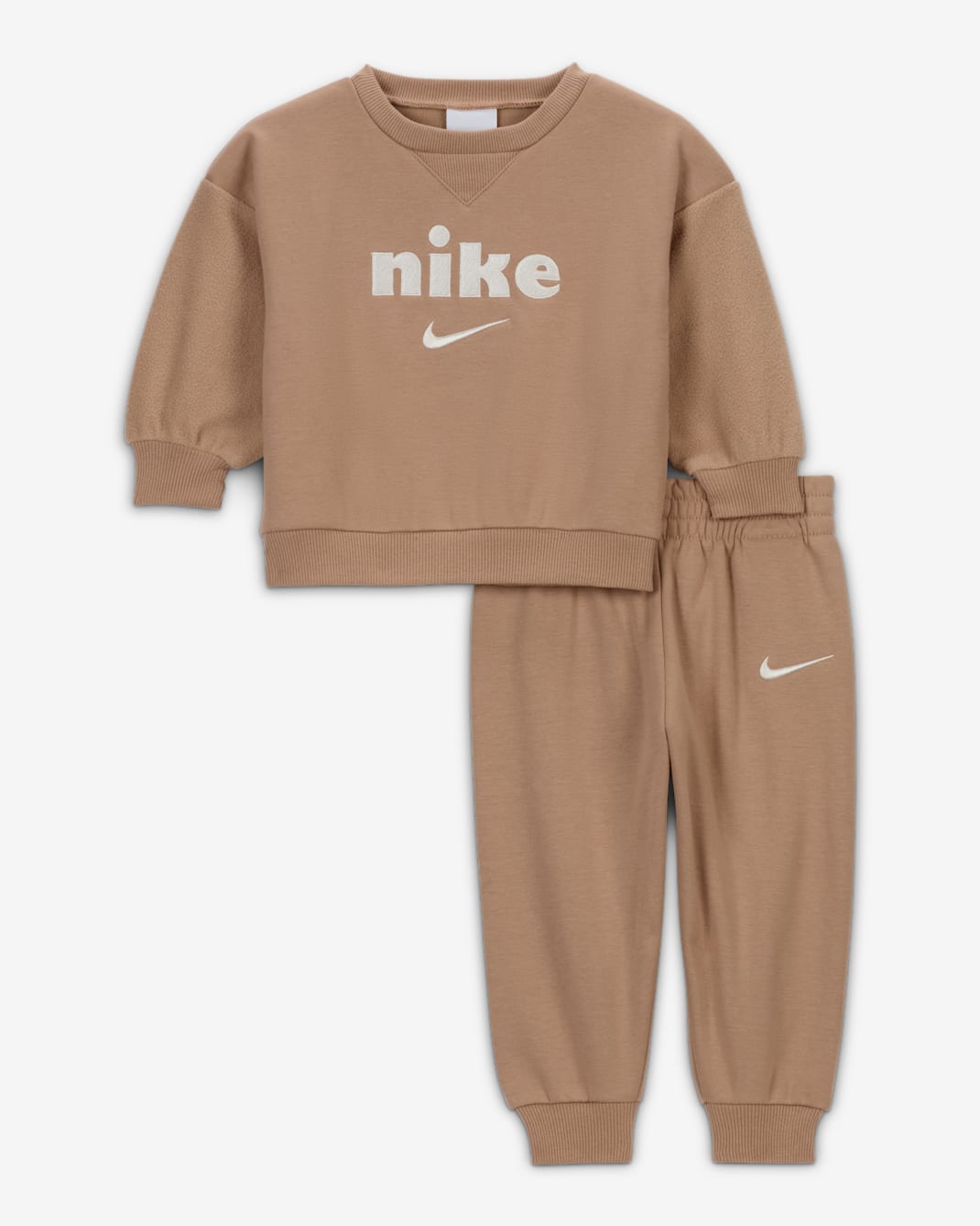 Nike Cozy Comfort Baby (12-24M) 2-Piece Crew Set - Hemp