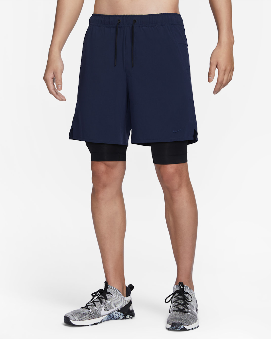 Nike Unlimited Men's Dri-FIT 18cm (approx.) 2-in-1 Versatile Shorts - Obsidian/Black/Black/Obsidian