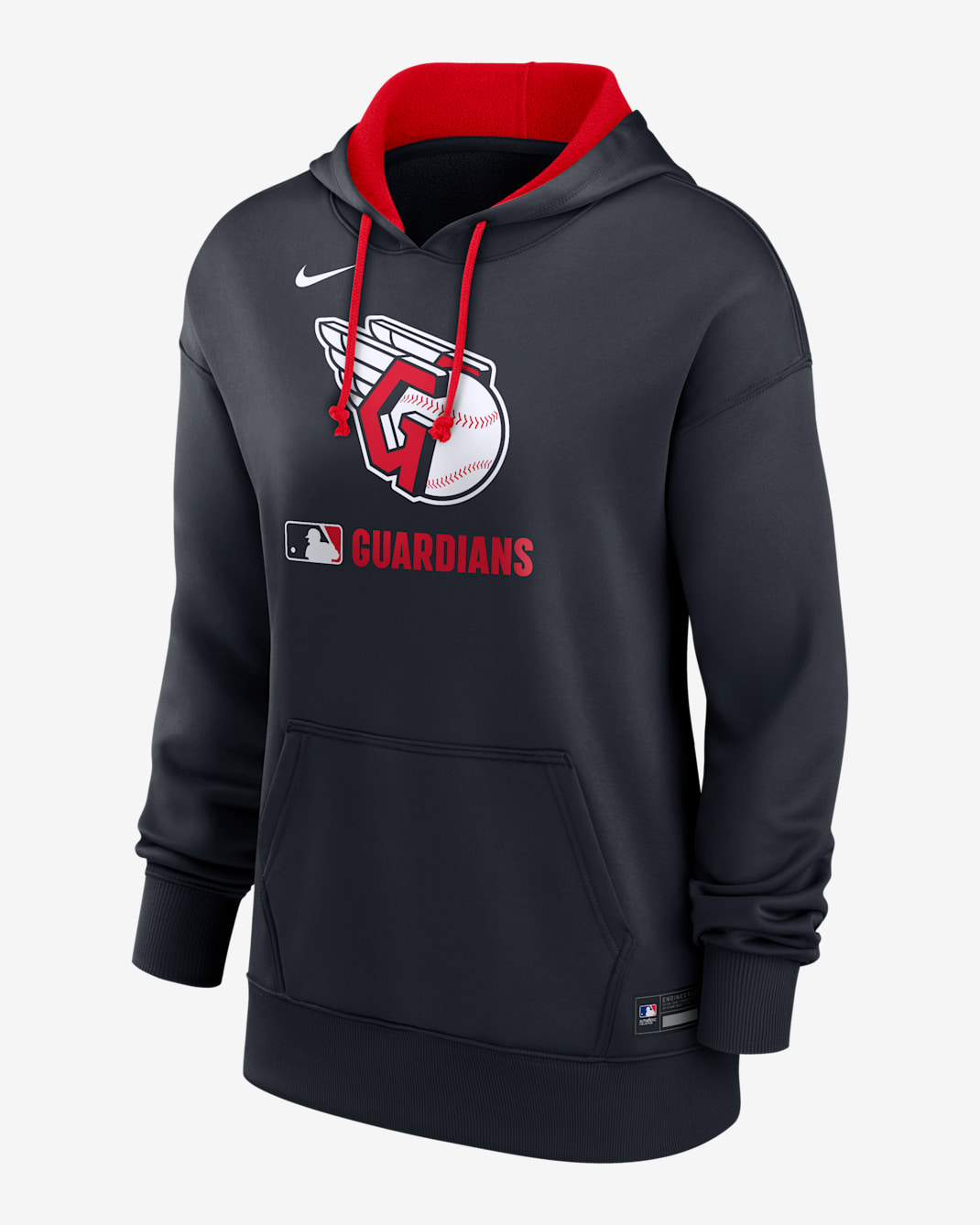 Sudadera con gorro sin cierre Nike Therma de la MLB para mujer Cleveland Guardians Authentic Collection - Azul marino
