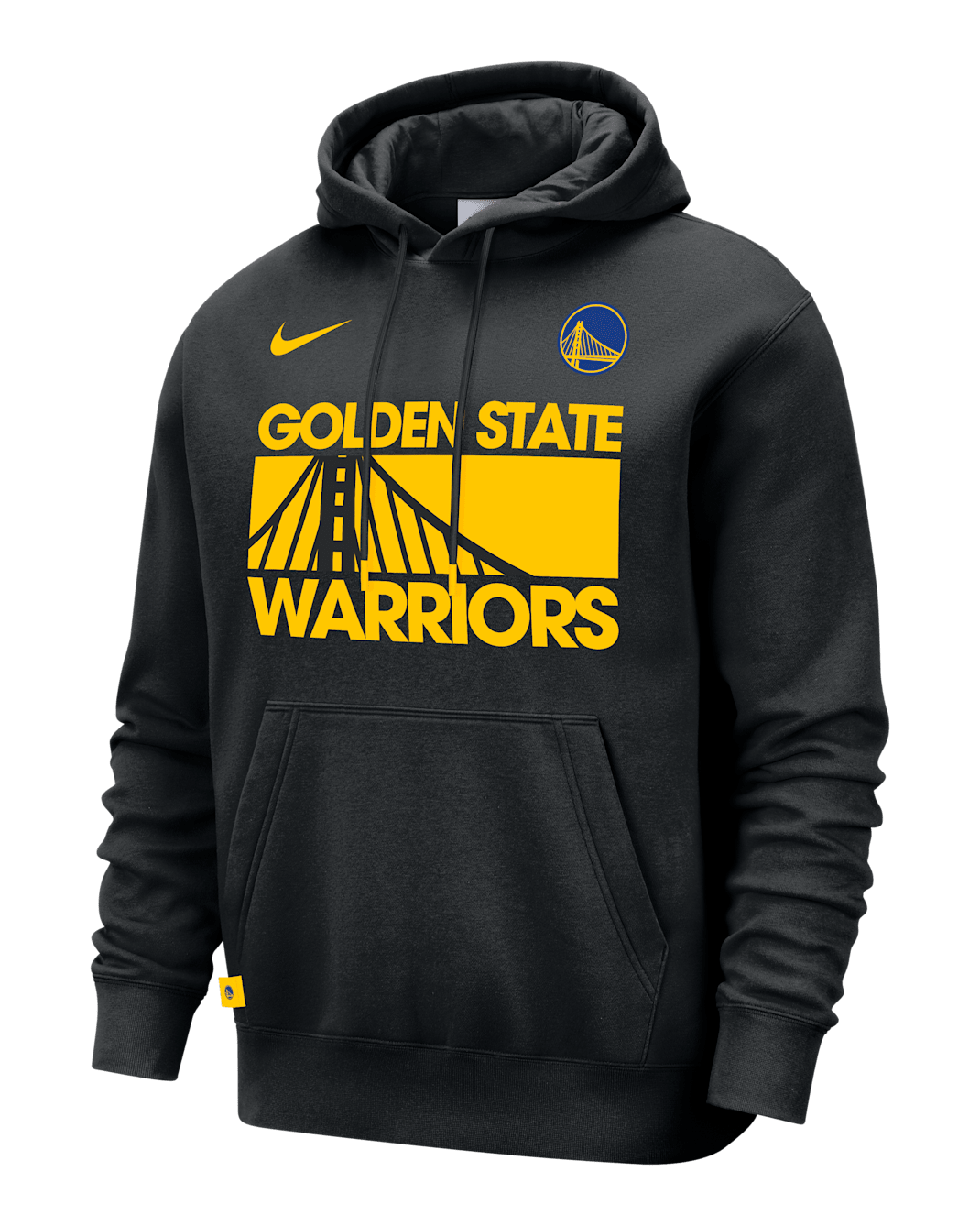 Golden State Warriors Club Courtside Men's Nike NBA Pullover Hoodie - Black/Amarillo