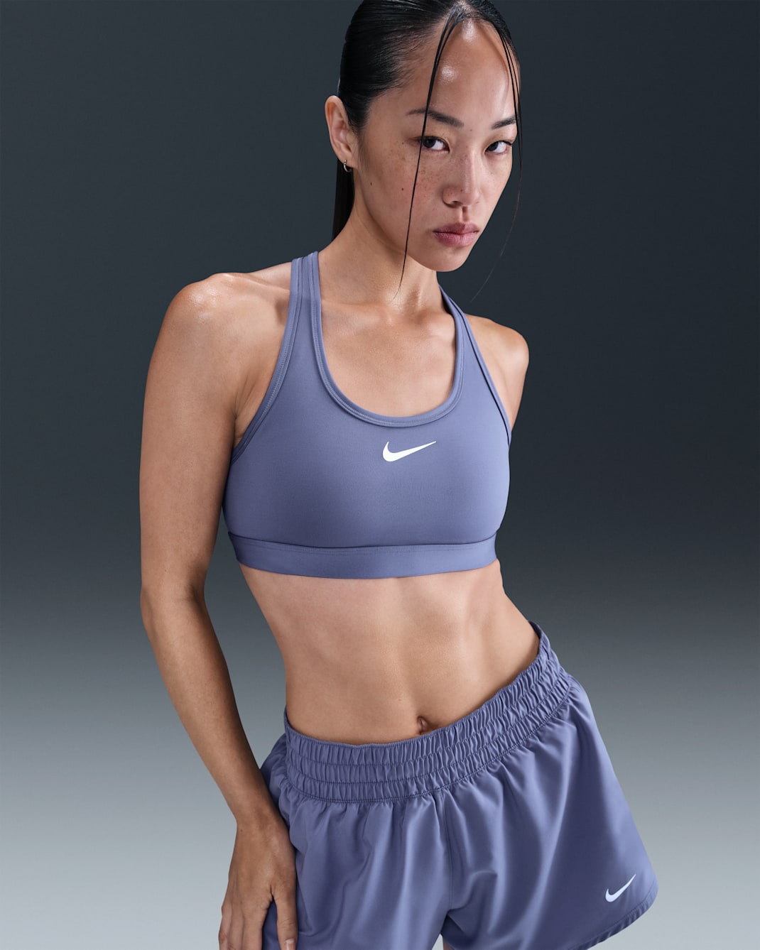 Nike Swoosh Medium-Support Women's Padded Sports Bra - World Indigo/White