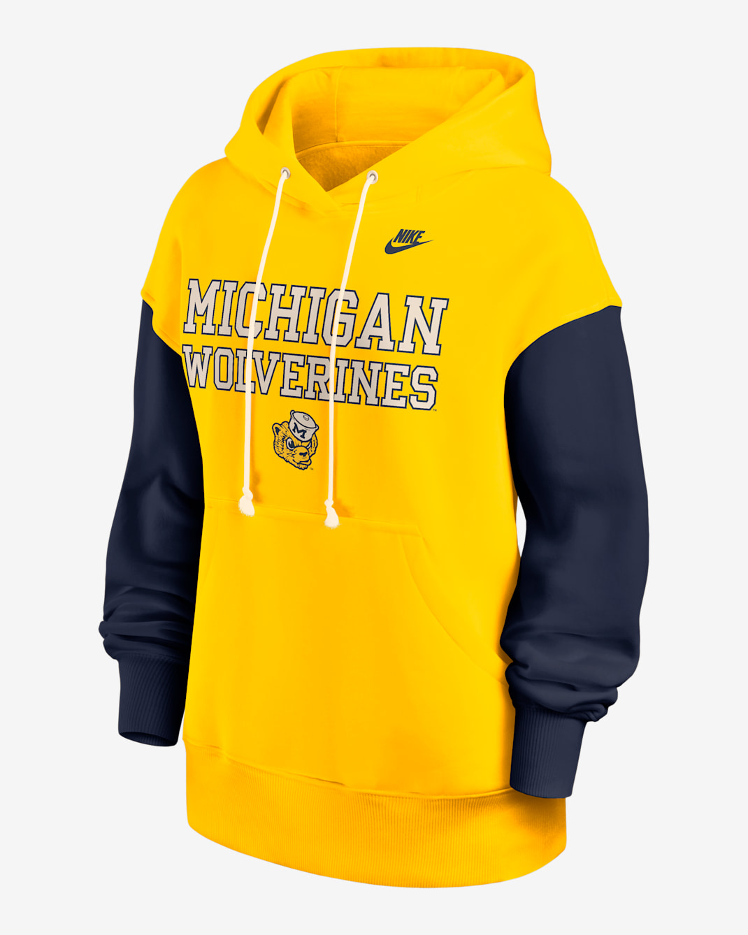 Sudadera con gorro sin cierre universitaria Nike para mujer Michigan Legacy Phoenix - Amarillo maíz