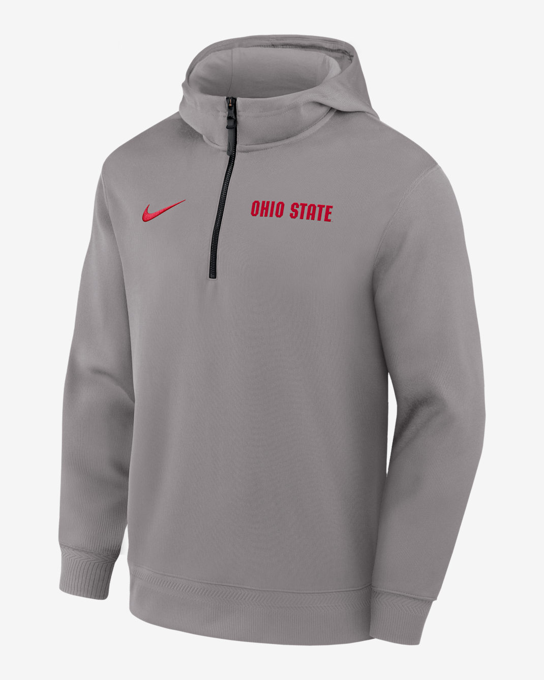 Ohio State Coaches Premium Men’s Nike Dri-FIT College 1/4-Zip Hoodie - Grey