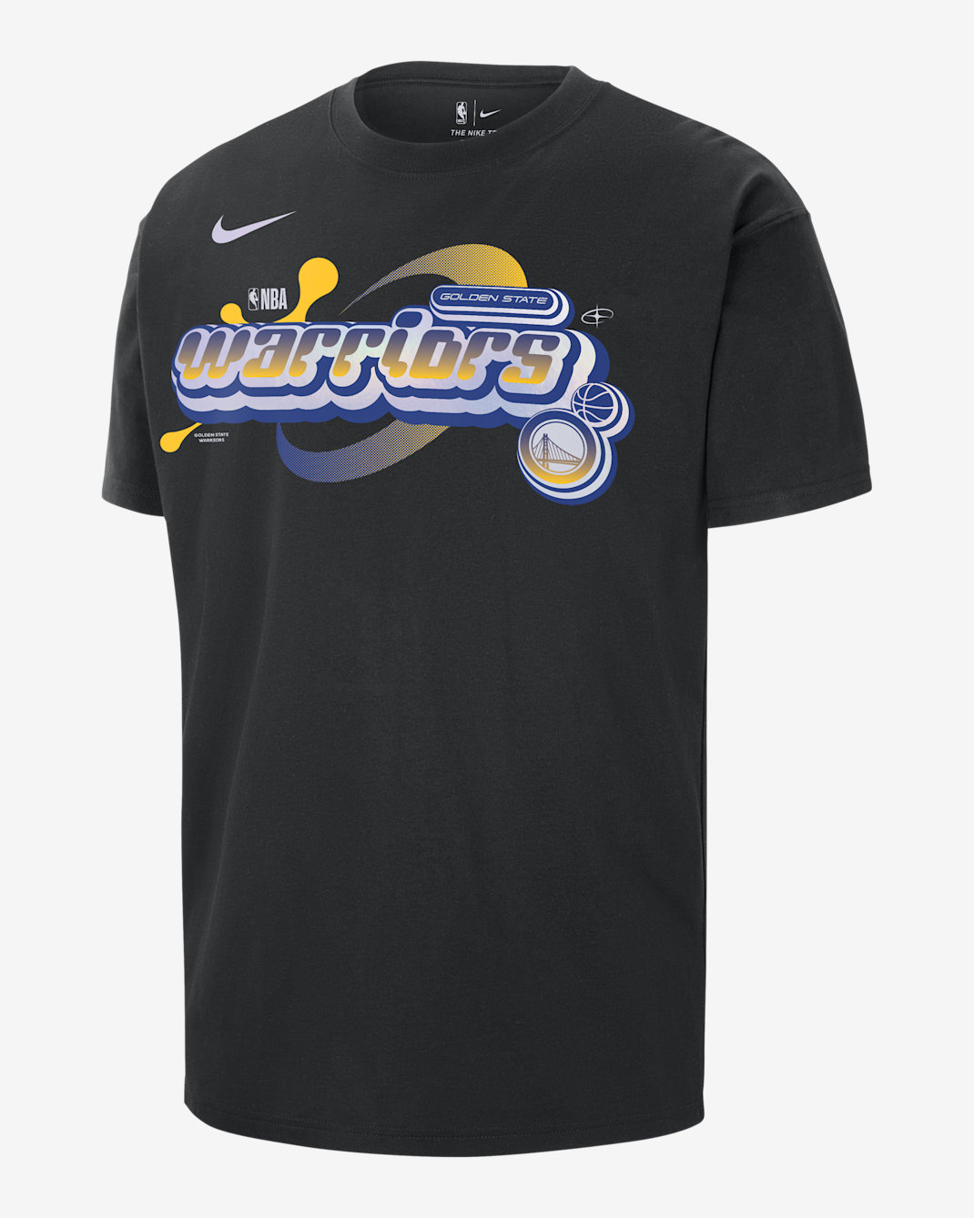 เสื้อยืด Nike NBA Max90 ผู้ชาย Golden State Warriors Courtside - ดำ