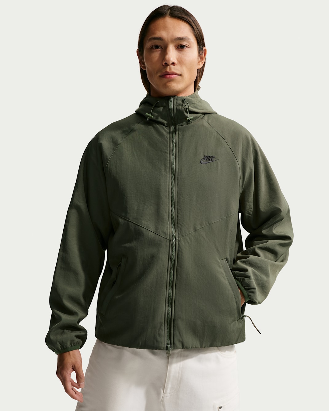 나이키 남성 윈터라이즈드 우븐 후드 재킷 - 카고 카키/블랙