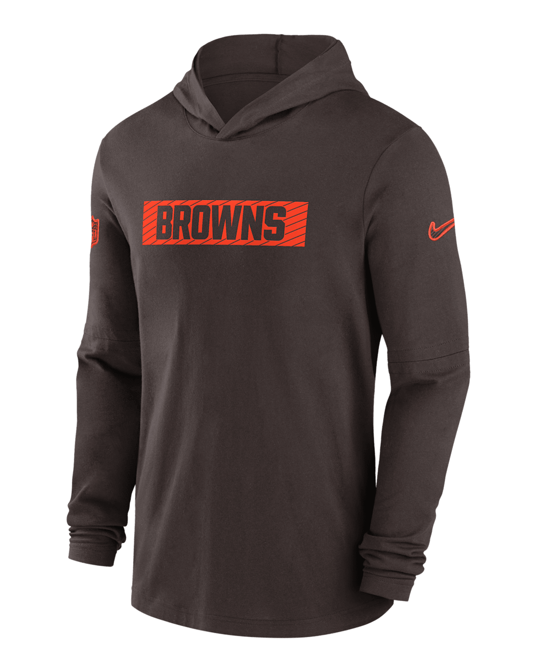 Cleveland Browns Sideline Men's Nike Dri-FIT NFL Long-Sleeve Hooded Top - Brown