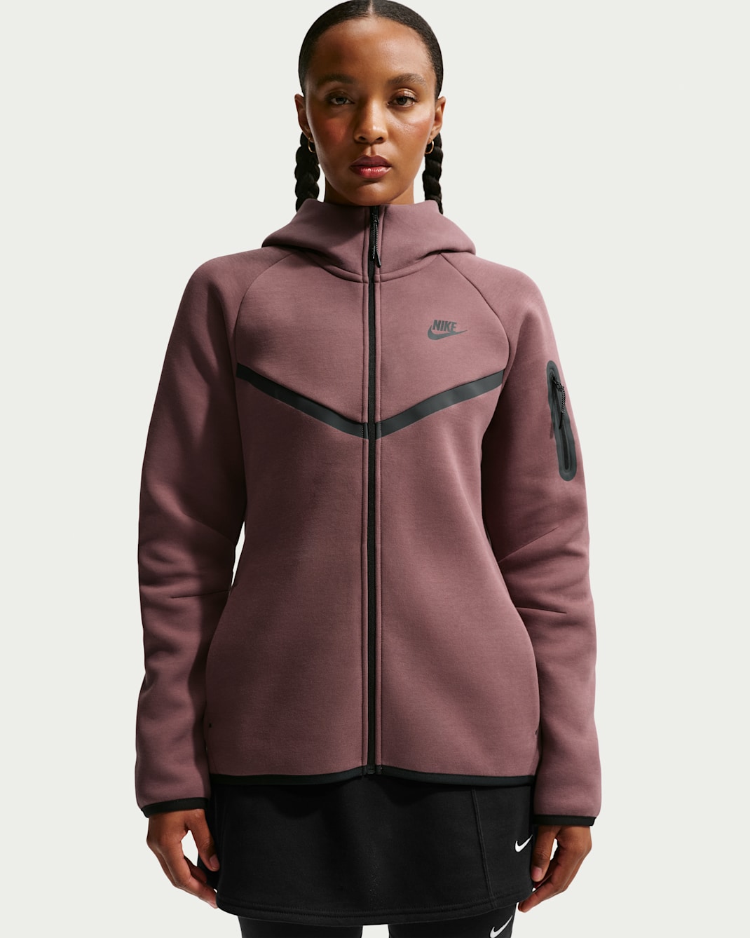 Sweat à capuche à zip Nike Sportswear Tech Fleece Windrunner pour femme - Tattoo/Noir