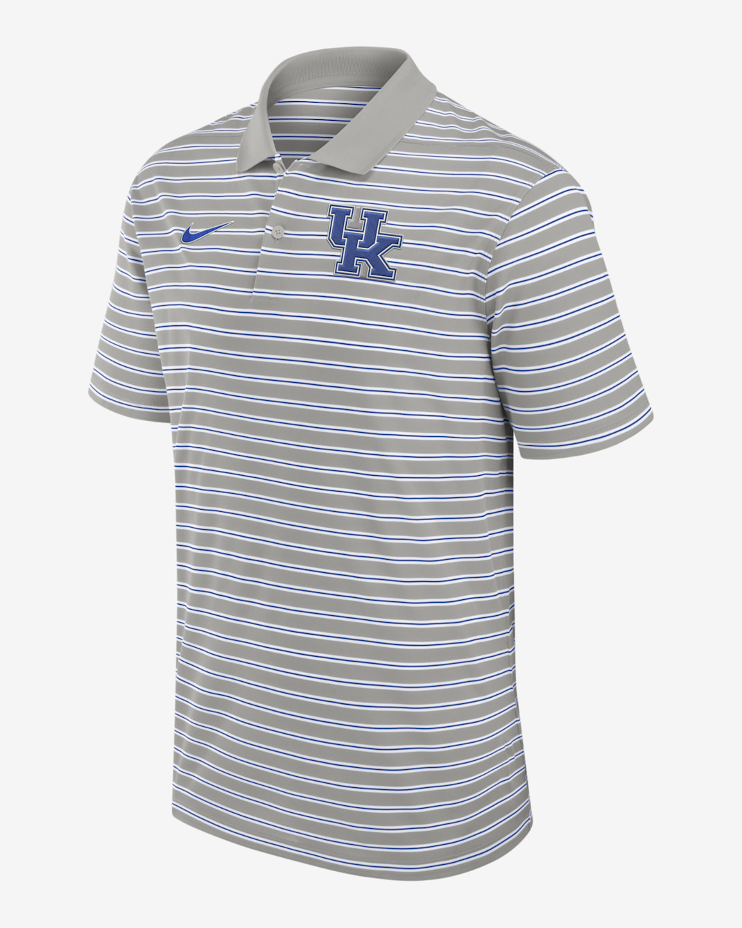 Kentucky Wildcats Primetime Victory Striped Men's Nike Dri-FIT College Polo - Pewter