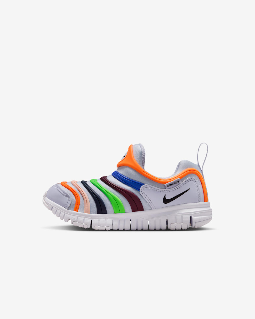나이키 다이나모 프리 리틀키즈 이지 온/오프 신발 - 고스트/토탈 오렌지/레이서 블루/블랙