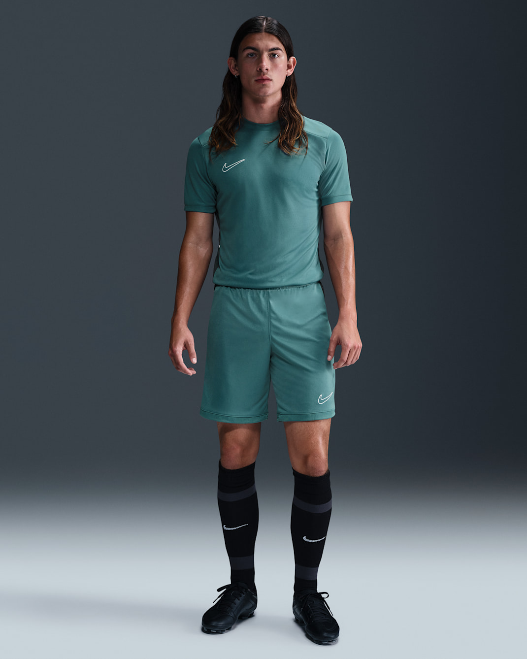 Nike Academy Men's Dri-FIT Football Shorts - Mineral Teal/Faded Spruce/White