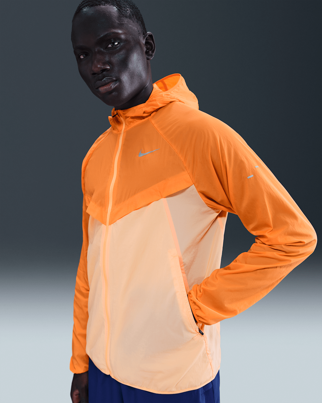 Nike Stride Men's Repel UV Running Jacket - Bright Ceramic/Orange Chalk