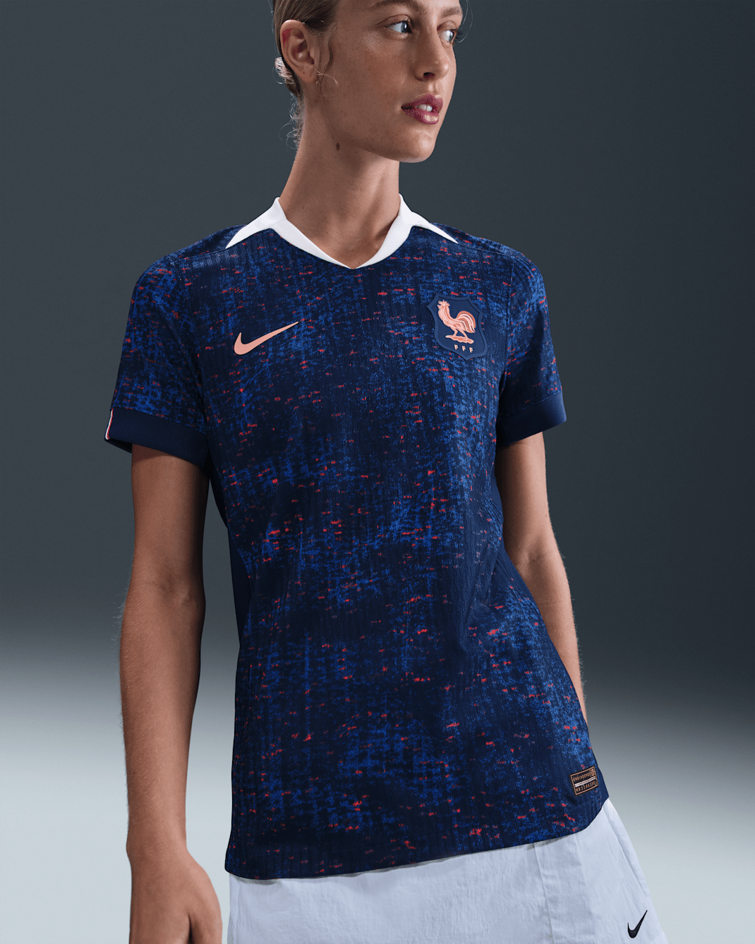 FFF 2025 Match Home (Women's Team) Women's Nike Dri-FIT ADV Football Authentic Shirt - Blue Void/Light Madder Root