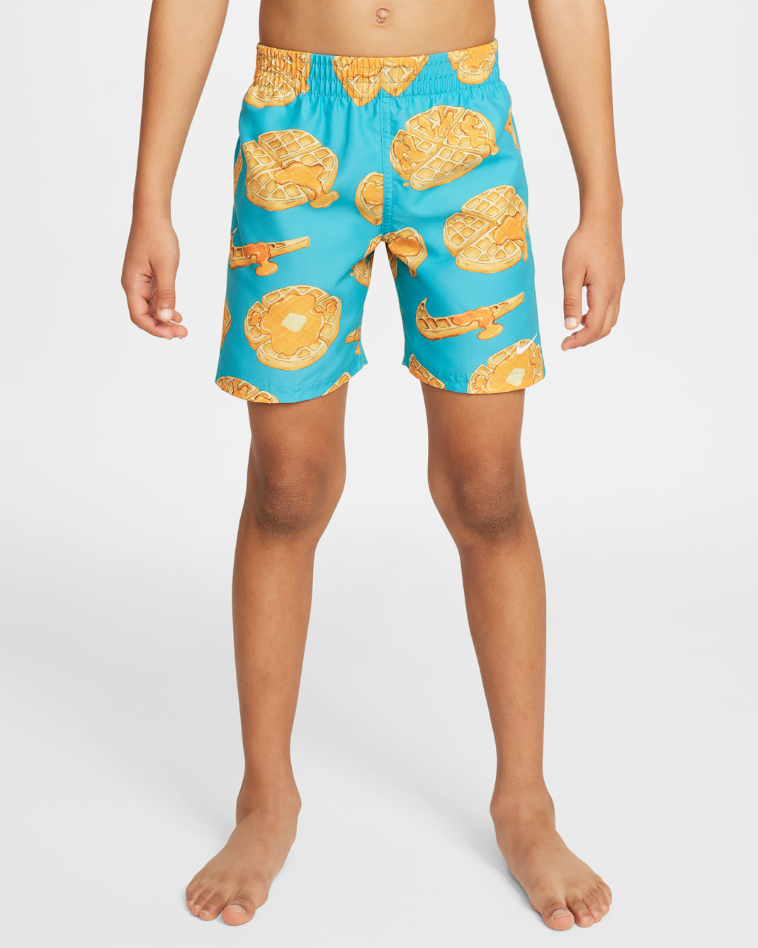 Shorts de vóleibol con forro interior de 13 cm para niños talla pequeña Nike Swim Breaker - Cactus empolvado/Leche de coco/Blanco