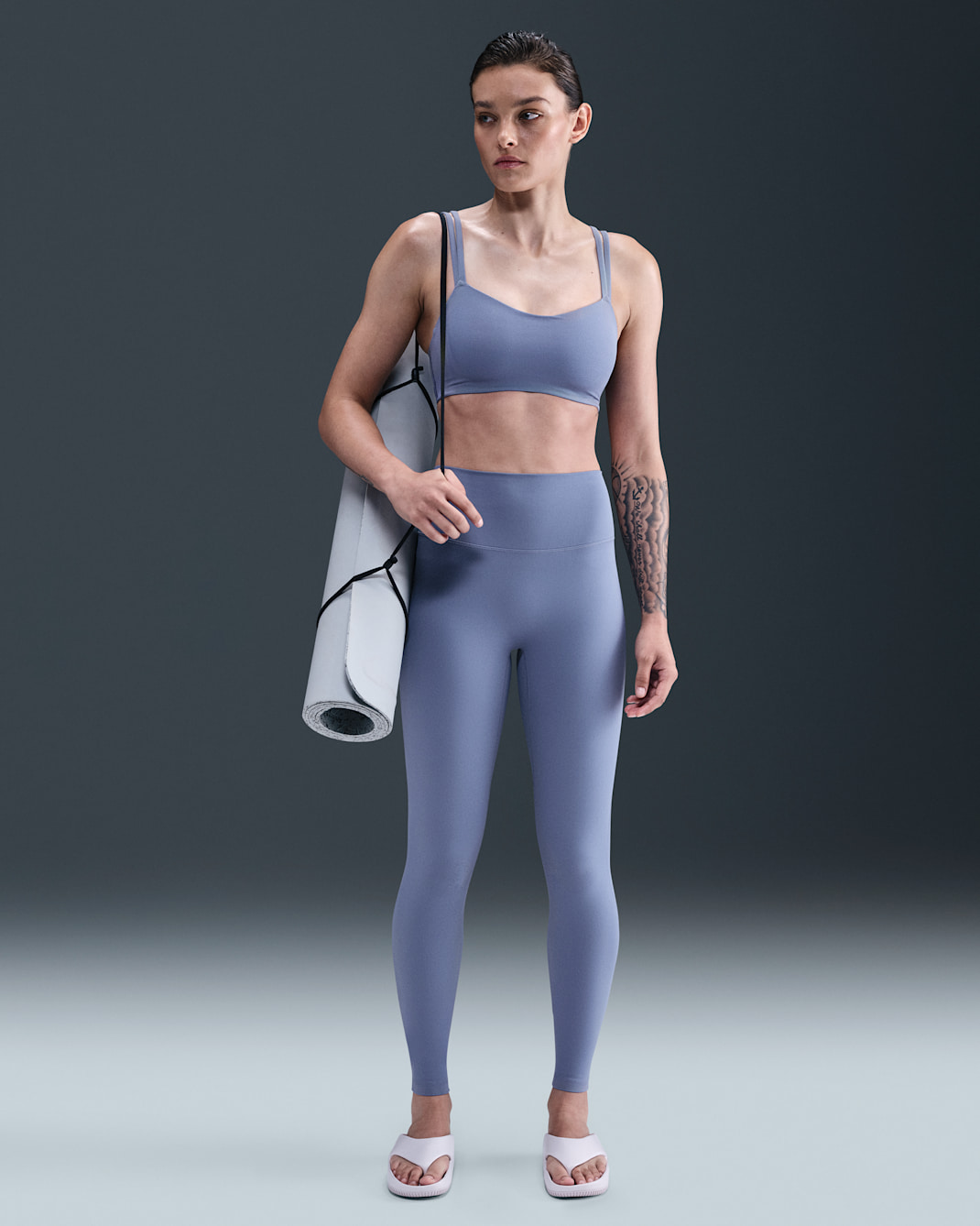 Leggings de tiro alto de largo completo para mujer Nike One Seamless Front - Índigo mundial