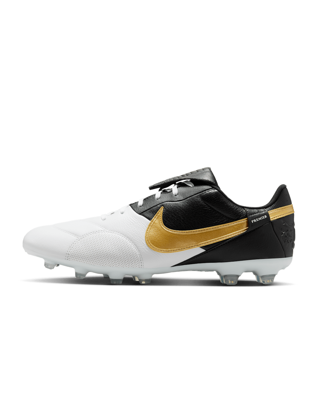 Nike Premier 3 Firm-Ground Low-Top Football Boot - White/Black/Metallic Gold