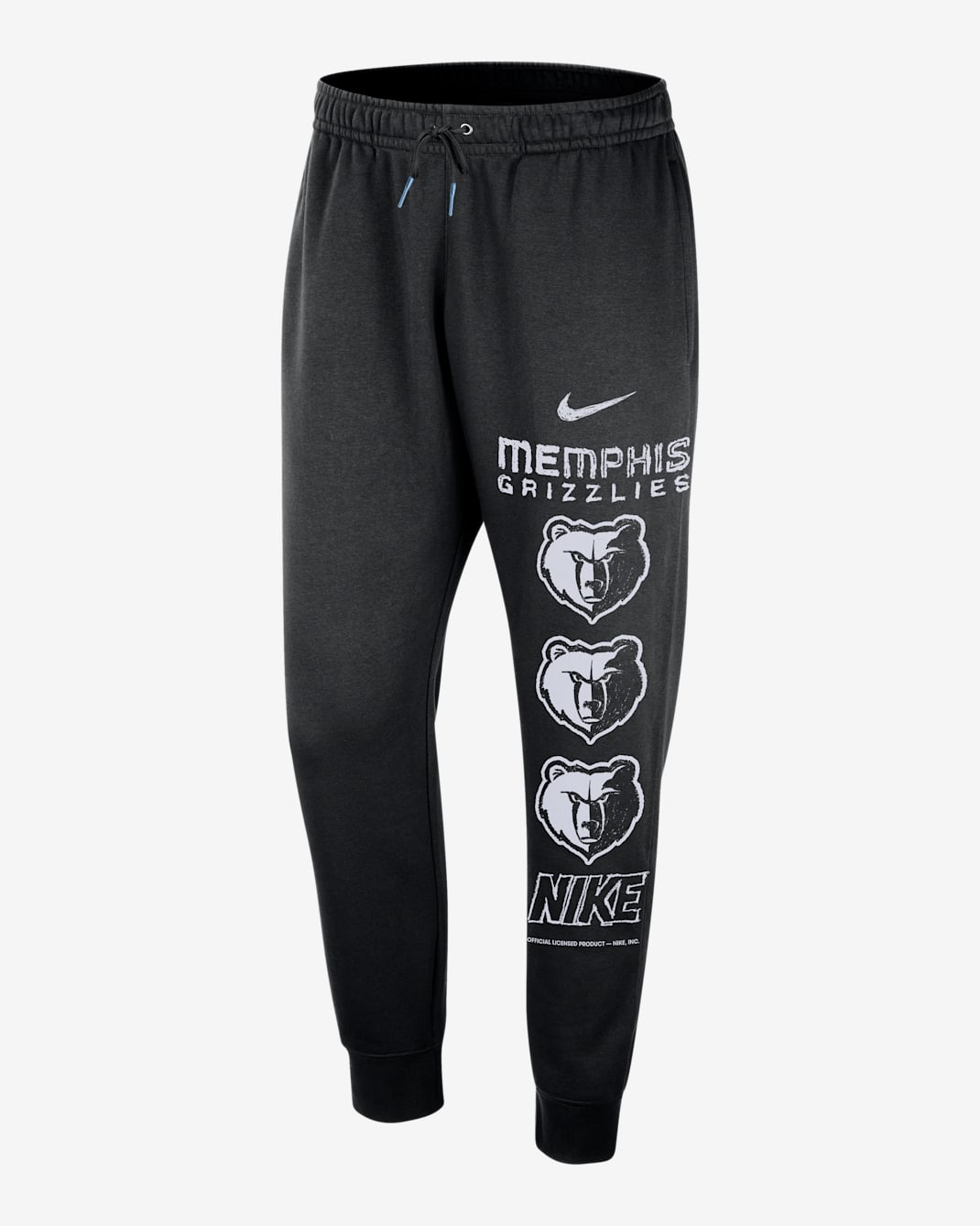 Memphis Grizzlies Courtside Nike NBA Club Fleece-Jogger für Herren - Schwarz/Light Blue