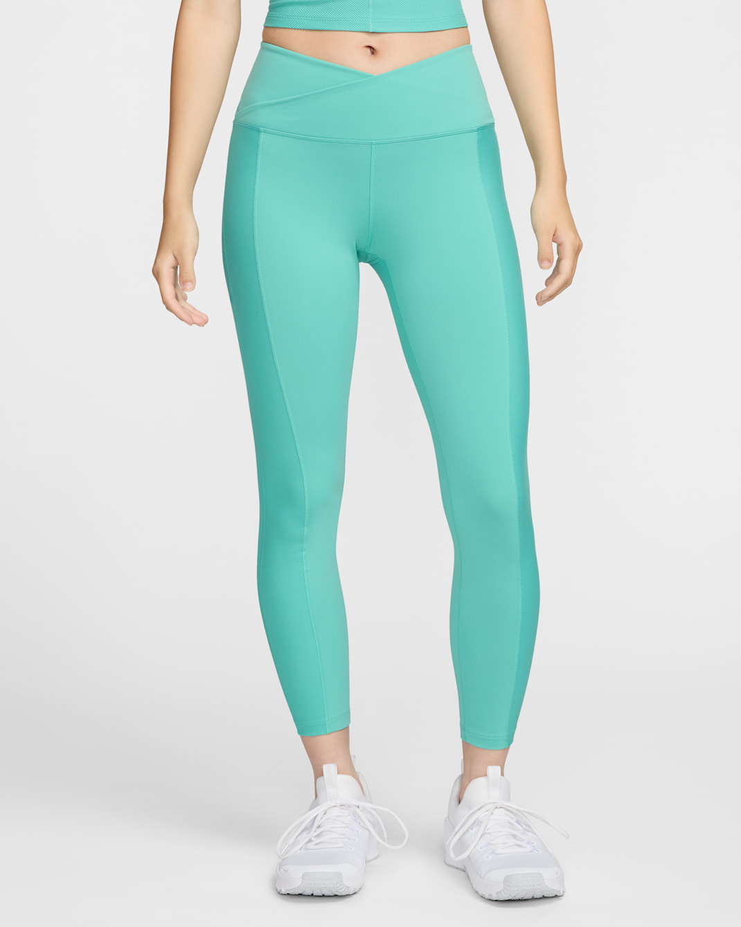 Nike One Wrap Women's High-Waisted 7/8 Leggings - Green Frost/White