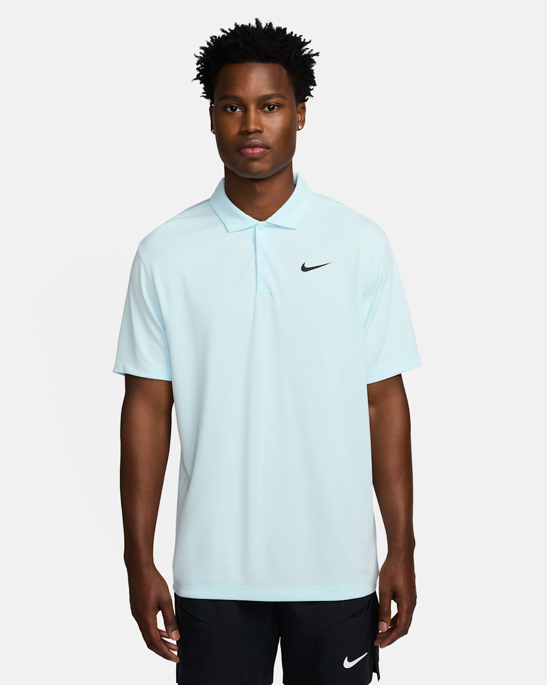 NikeCourt Dri-FIT Men's Tennis Polo - Glacier Blue/Black