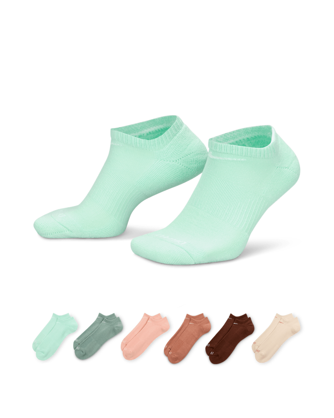 Calcetines invisibles de entrenamiento Nike Everyday Plus Cushioned (6 pares) - Multicolor