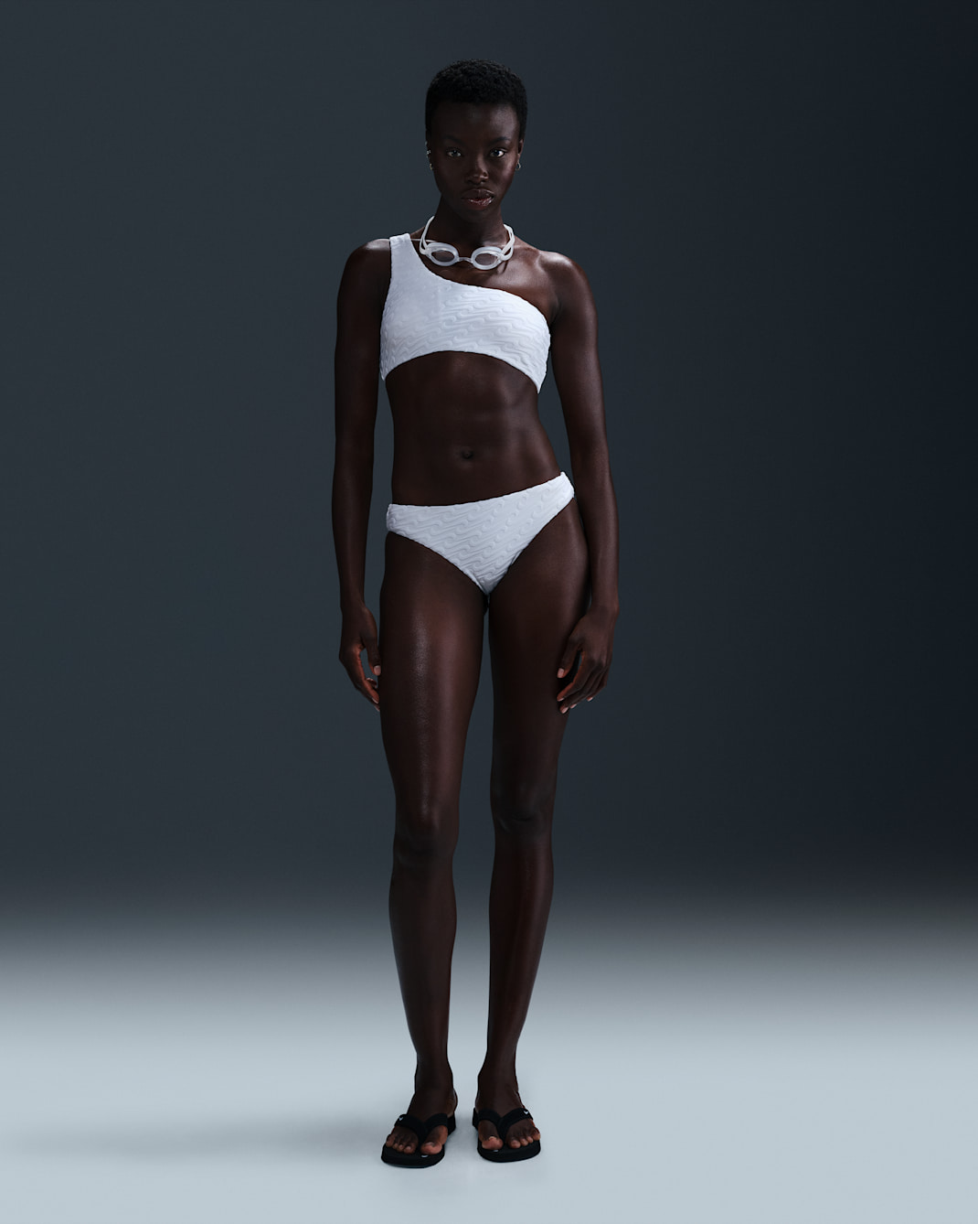 Nike Swim Swoosh Link Women's Terry Hipster Bikini Bottom - White