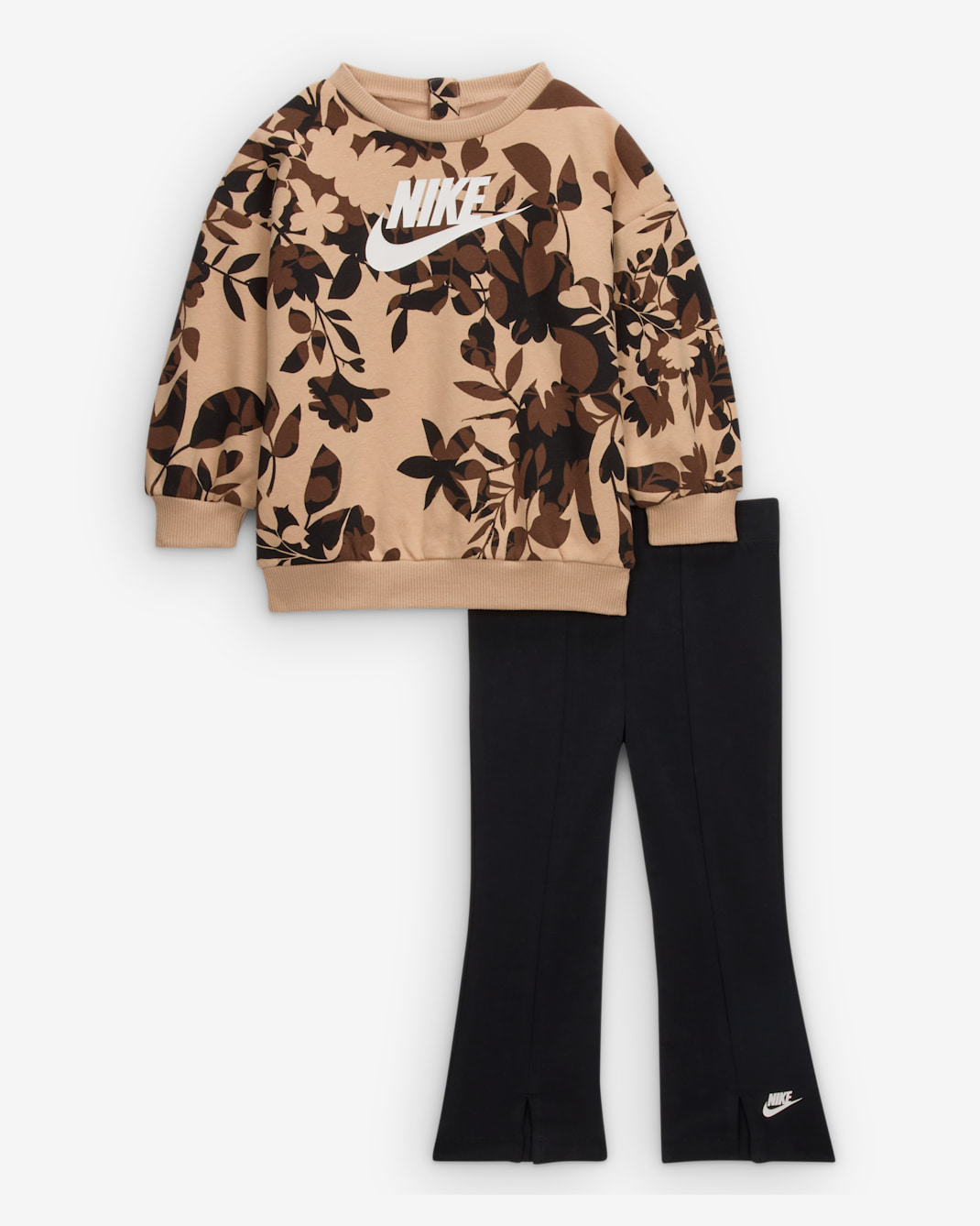 Nike Baby (12-24M) Floral Camo Crew and Leggings Set - Black