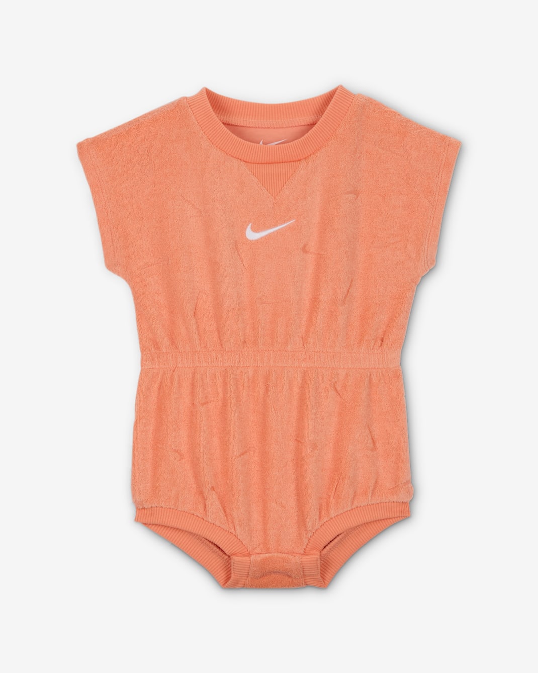 Nike Essentials Baby (0-9M) Jacquard Towel Terry Romper - Apricot Agate