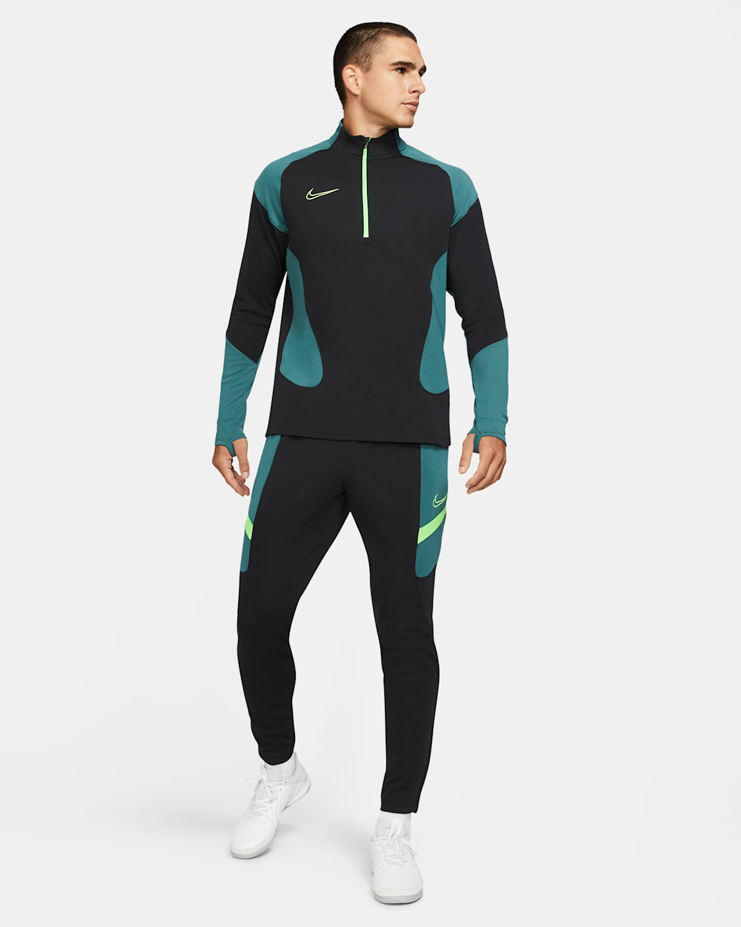 Nike Dri-FIT Academy Men's Knit Football Tracksuit - Black/Black/Green Strike/Green Strike